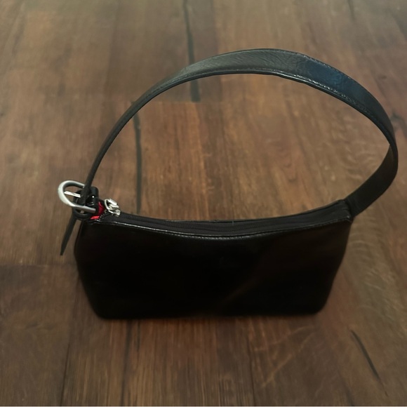 Elegant Black Leather Handbag Vintage Hobo International Y2K - Picture 10 of 14